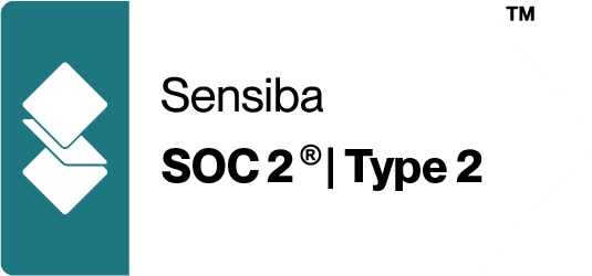 Sensiba SOC 2 Type II certification badge